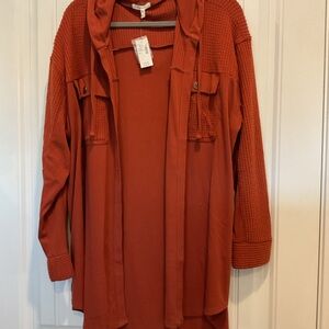 Maurices Burnt Orange Hooded Cardigan